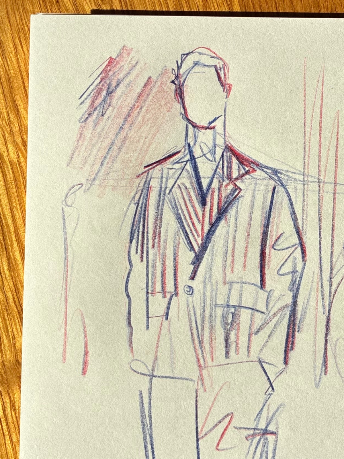 Fashion sketch — silhouette study in fine liner